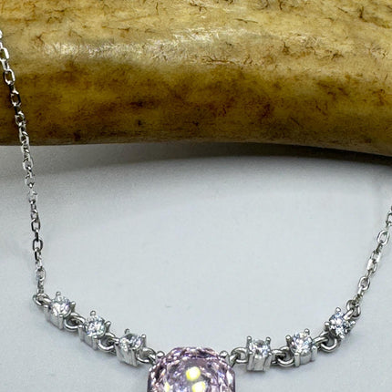 Vintage Pink Ice Cubic Zirconia Crystal 925 Sterling Silver