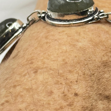 Vintage Blue Labradorite Silver Bracelet Silver Bronze