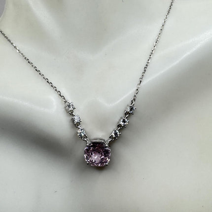 Vintage Pink Ice Cubic Zirconia Crystal 925 Sterling Silver