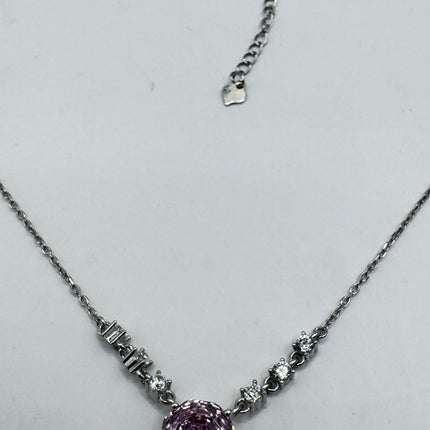 Vintage Pink Ice Cubic Zirconia Crystal 925 Sterling Silver