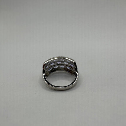 Vintage Blue Tanzanite Wedding Ring Band 925 Sterling Silver