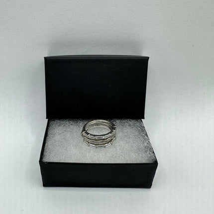 Vintage Crystal Stacking Ring 925 Sterling Silver Band