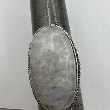 Vintage Rainbow Moonstone Ring Band - Antique Style Design