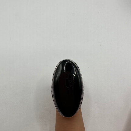 Vintage Gemstone Ring | Black Onyx Crystal Silver Finished Bronze Statement Ring - Size 7.5 - Free US Shipping