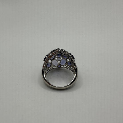 Vintage Gemstone Ring | Blue Iolite Ring Band - 925 Sterling Silver - Size 8.25 - Free US Shipping