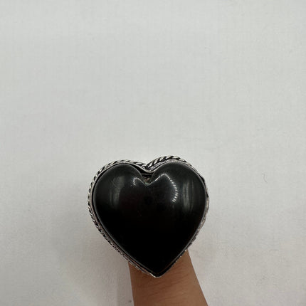 Vintage Black Onyx Heart Ring Band