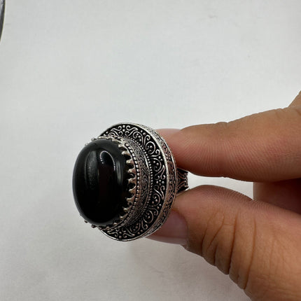 Vintage Black Onyx Ring Band