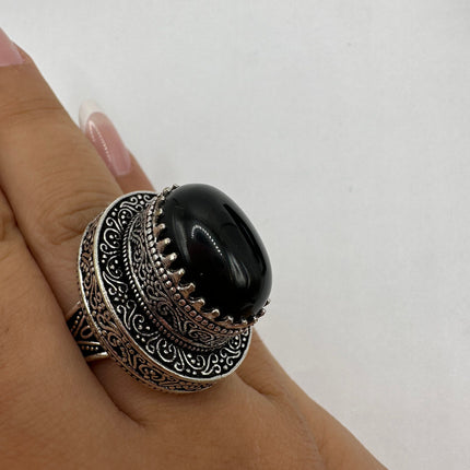 Vintage Black Onyx Ring Band