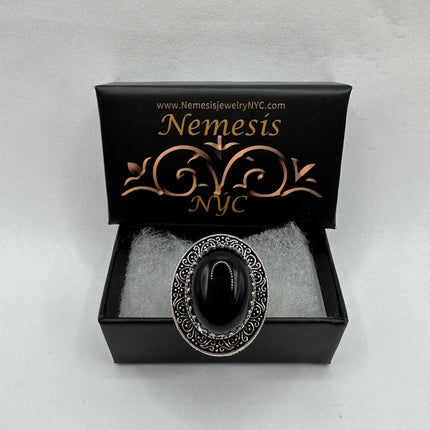 Vintage Black Onyx Ring Band
