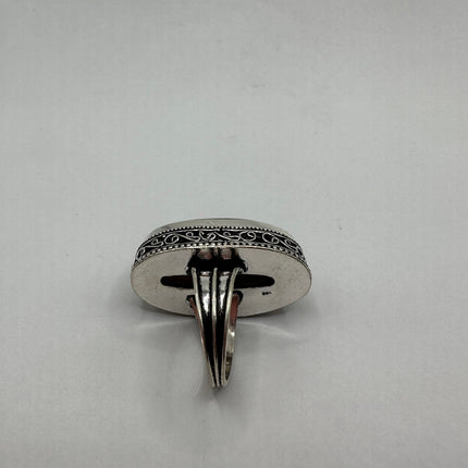 Vintage Black Banded Agate Cocktail Ring