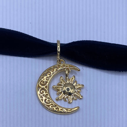 Vintage Gold Muslim Moon Crescent Star of Islam on Chain Necklace |9k GF
