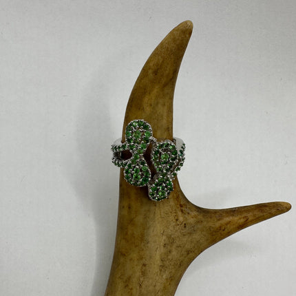 Vintage Green Chrome Diopside Ring Band 925 Sterling Silver