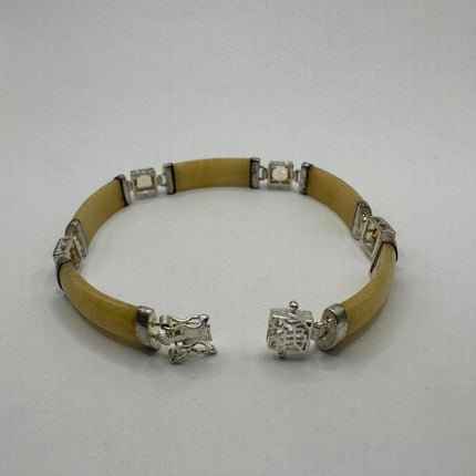 Vintage Golden Jade Citrine Bracelet - 925 Sterling Silver