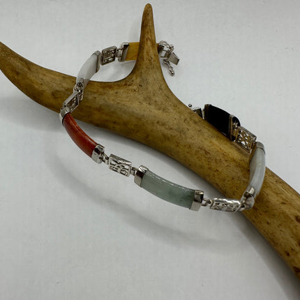 Vintage Black Onyx Lucky Bracelet - 925 Sterling Silver