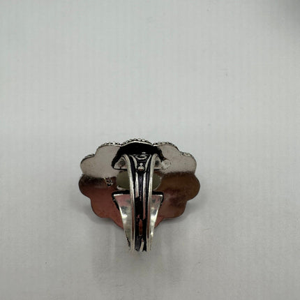 Vintage Rainbow Moonstone Ring Band - Antique Style Design
