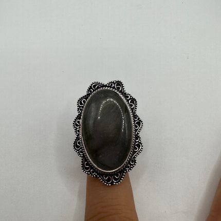 Vintage Rainbow Labradorite Ring Band