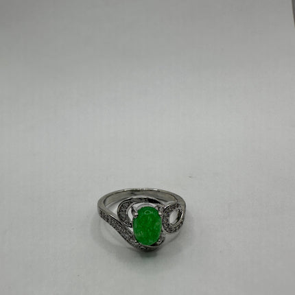 Vintage Green Jade Lucky Cocktail Ring