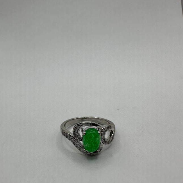 Vintage Green Jade Lucky Cocktail Ring