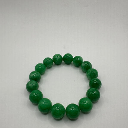 Vintage Green Aventurine Jade Lucky Stretch Beaded Bracelet