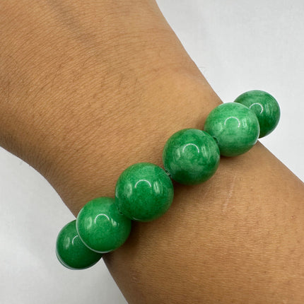 Vintage Green Aventurine Jade Lucky Stretch Beaded Bracelet
