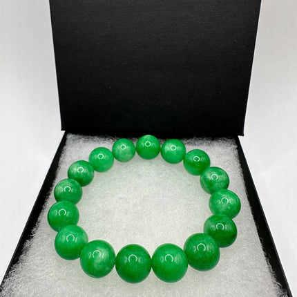Vintage Green Aventurine Jade Lucky Stretch Beaded Bracelet