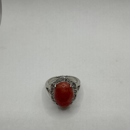 Vintage Pink Rhodochrosite Lucky Cocktail Ring