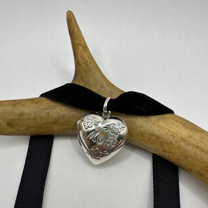 Vintage Style Mom Heart locket 925 Sterling Silver