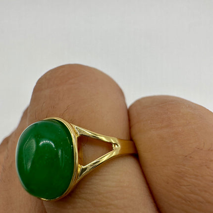 Vintage Green Jade Lucky Cocktail Ring