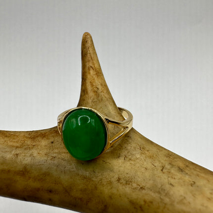 Vintage Green Jade Lucky Cocktail Ring