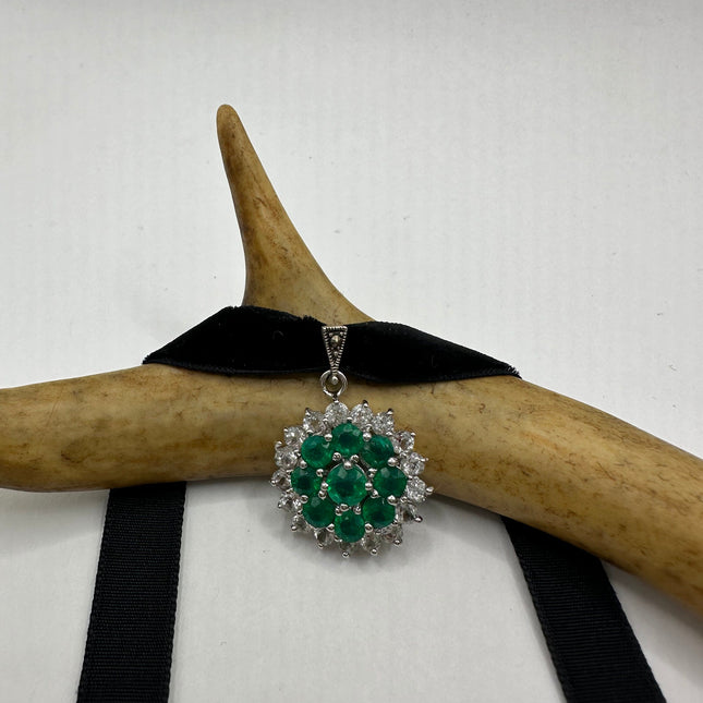 Vintage Green Chrome Diopside Choker 925 Sterling Silver Necklace