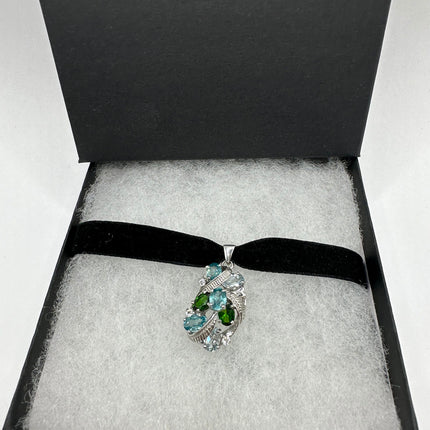 Vintage Green Chrome Diopside Choker 925 Sterling Silver Necklace
