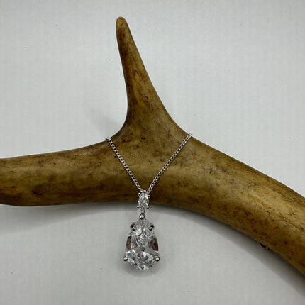 Vintage Cubic Zirconia 925 Sterling Silver chain Necklace