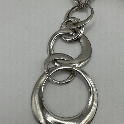 Vintage circles 925 Sterling Silver chain Necklace