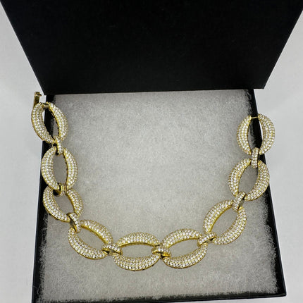 Vintage Gold Tennis Bracelet | Cubic Zirconia Tennis Bracelet Golden 925 Sterling Silver