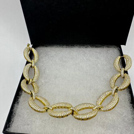 Vintage Gold Tennis Bracelet | Cubic Zirconia Tennis Bracelet Golden 925 Sterling Silver