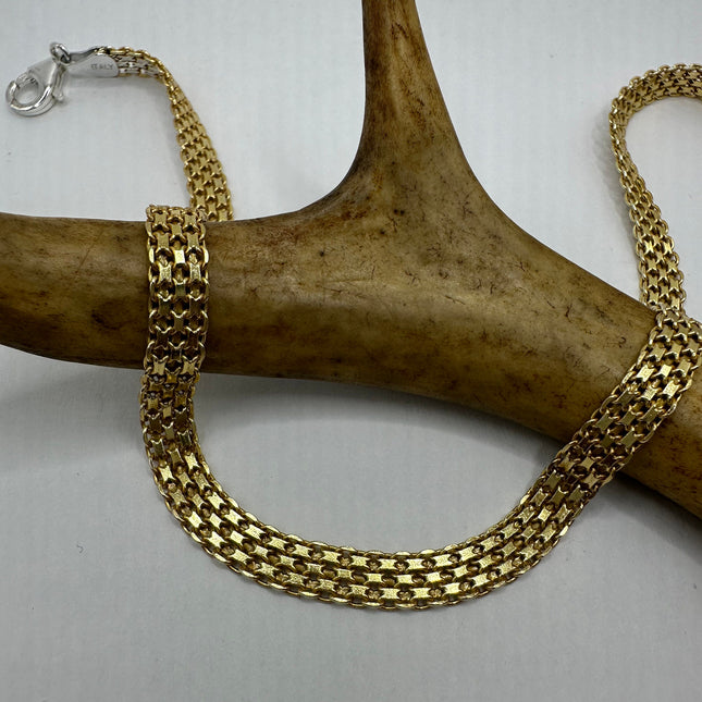 Vintage Chain Golden Sterling Silver Necklace