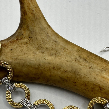 Vintage Gold Tennis Bracelet | Diamond Look Cubic Zirconia Golden 925 Sterling Silver