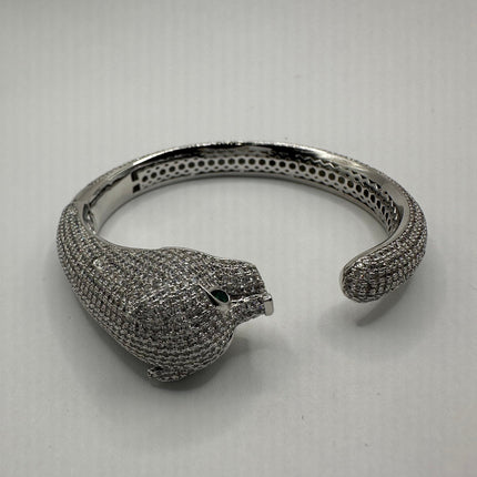 Cat Bangle Bracelet: Vintage Sterling Silver (Adjustable Size)