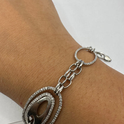 Vintage Silver Tennis Bracelet | Diamond Look Cubic Zirconia 925 Sterling Silver