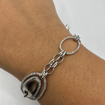 Vintage Silver Tennis Bracelet | Diamond Look Cubic Zirconia 925 Sterling Silver