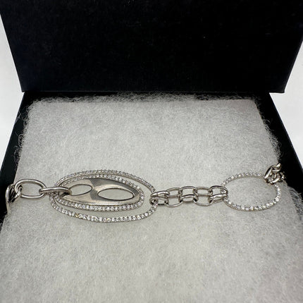 Vintage Silver Tennis Bracelet | Diamond Look Cubic Zirconia 925 Sterling Silver