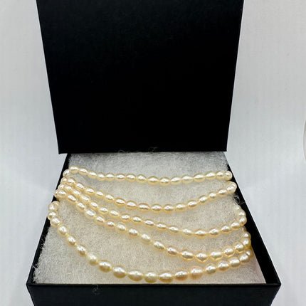Vintage Pearl Necklace | White Pearl Gemstone Layered Choker Princess Necklace | 925 Sterling Silver Clasp