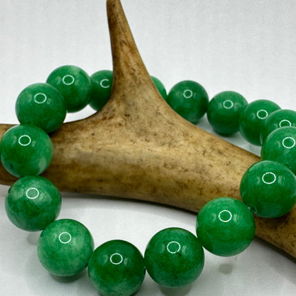 Vintage Green Aventurine Jade Lucky Stretch Beaded Bracelet