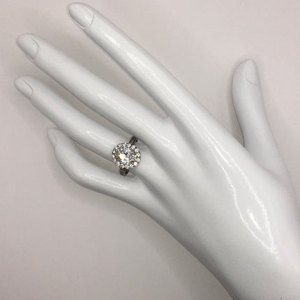 Vintage Crystal Stacking Eternity Promise Ring Wedding Band 925 Sterling Silver