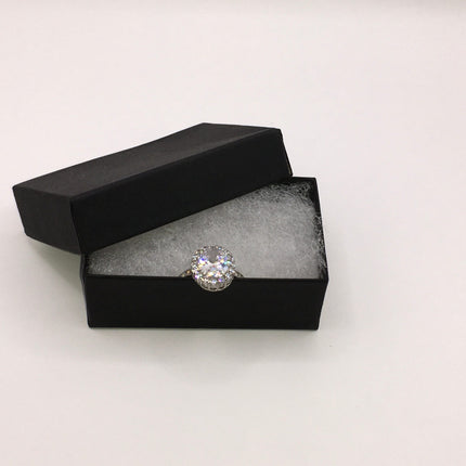 Vintage Crystal Stacking Eternity Promise Ring Wedding Band 925 Sterling Silver