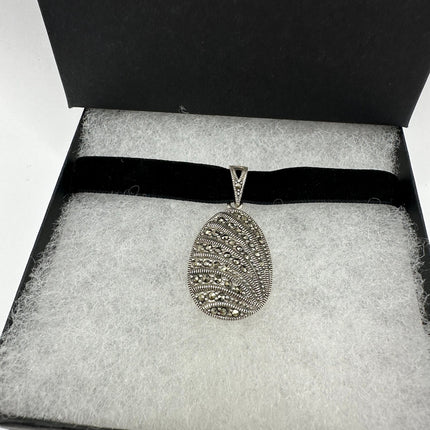 Vintage Marcasite Choker 925 Sterling Silver