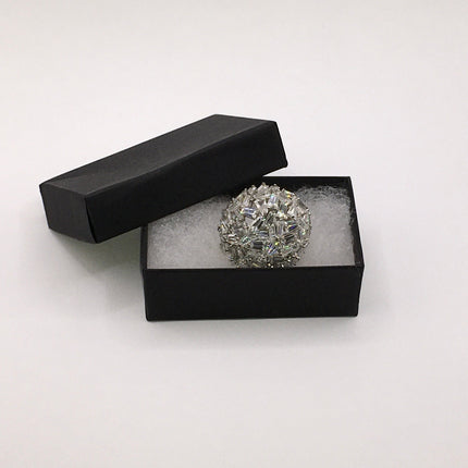 Vintage Crystal Cocktail Ring 925 Sterling Silver
