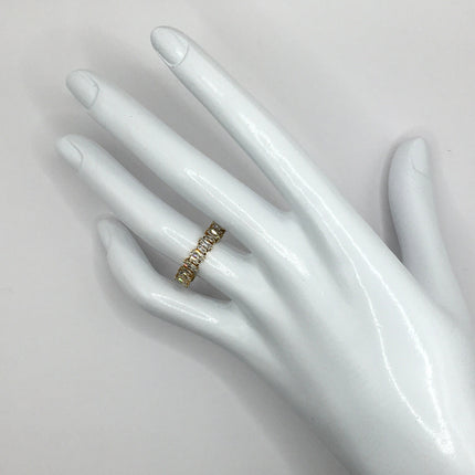 Vintage Crystal Stacking Eternity Promise Ring Wedding Band 925 Sterling Silver