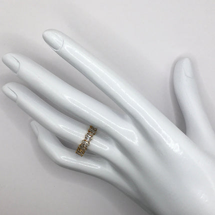 Vintage Crystal Stacking Eternity Promise Ring Wedding Band 925 Sterling Silver