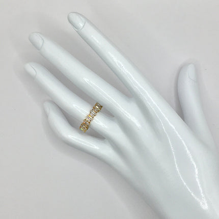 Vintage Crystal Stacking Eternity Promise Ring Wedding Band 925 Sterling Silver